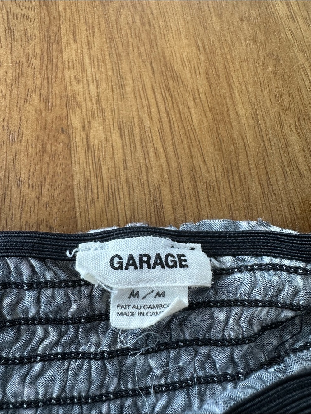 Smocked Off-Shoulder Crop Top in Black Floral - Garage - Picture 3 of 3